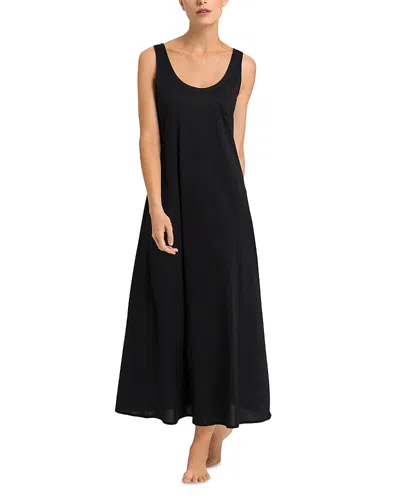 Hanro Deluxe Mercerized Pima Cotton Nightgown In Black