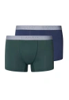 Hanro Cotton Essentials 2-pack Cotton Boxer Briefs In Green