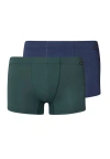 Hanro Cotton Essentials 2-pack Cotton Boxer Briefs With Covered Waistband In Herbal Tea/vintage Indigo