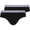 Hanro Cotton Essentials 2-pack Cotton Briefs In Black