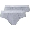 Hanro Cotton Essentials 2-pack Cotton Briefs In Light Melange