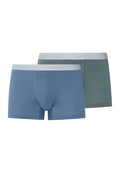 Hanro Cotton Essentials 2-pack Cotton Boxer Briefs In Brown