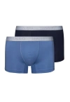 Hanro Cotton Essentials Boxer Brief 2pk In Windy Blue/deep Navy
