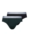 Hanro Cotton Essentials Brief 2pk In Laurel/black