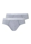 Hanro Cotton Essentials Brief 2pk In Light Melange