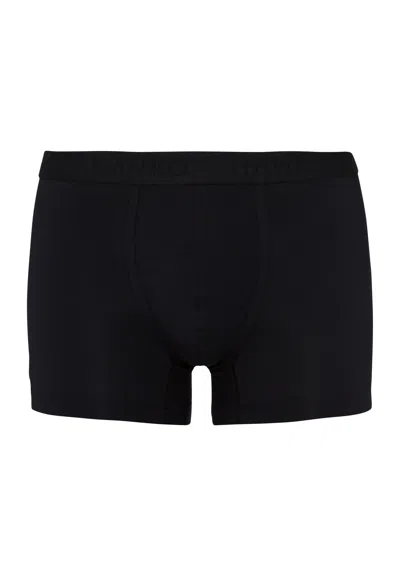 Hanro Cotton Essentials Cotton Boxer Brief In Black