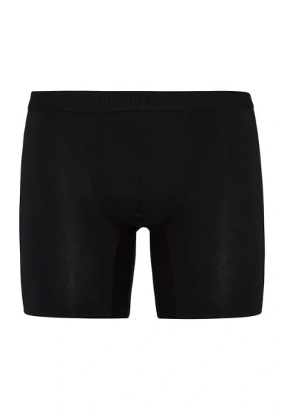 Hanro Cotton Essentials Cotton Long Boxer Brief In All Black