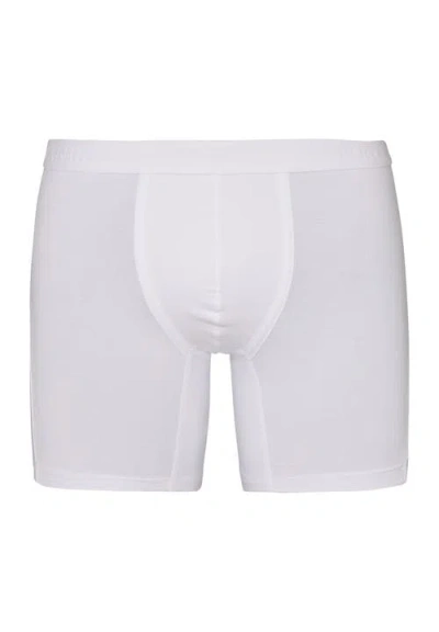 Hanro Cotton Essentials Cotton Long Boxer Brief In All White