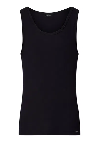 Hanro Cotton Essentials Cotton Tank Top In Black