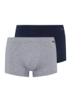Hanro Men's 2-pack Cotton Essentials Boxer Briefs In Light Melange/deep Navy