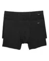 Hanro Cotton Essentials 2-pack Boxer Briefs In Black