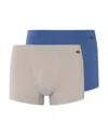 Hanro Essentials Two-pack Stretch-cotton Boxer Briefs In Slate Blue/mid Grey