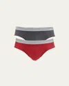 Hanro Cotton Essentials Two-pack Briefs In Amaranth  Mercury