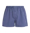 Hanro Cotton Fancy Boxer Shorts In Blue