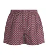 Hanro Cotton Fancy Boxer Shorts In Red