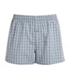 Hanro Fancy Woven Cotton Boxer In Blue