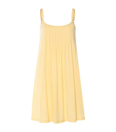 Hanro Cotton Juliet Spaghetti Dress In Yellow