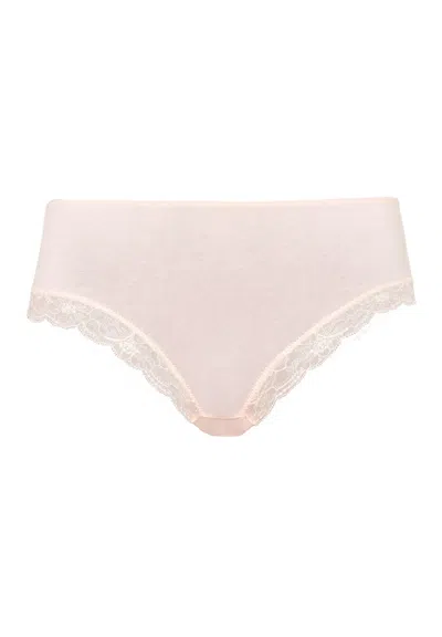 Hanro Cotton Lace Cotton High Cut Brief In White