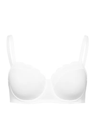 Hanro Cotton Lace Spacer T-shirt Bra In White