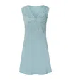 Hanro Cotton Lace-trim Moments Nightdress In Blue