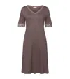Hanro Cotton Lace-trim Moments Nightie In 2756 - Stonewash