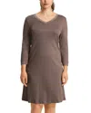 Hanro Cotton Lace Trim Nightgown In Stonewash