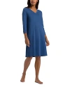 Hanro Cotton Lace Trim Nightgown In True Navy