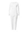 Hanro Cotton Lace-trim Pyjama Set In White