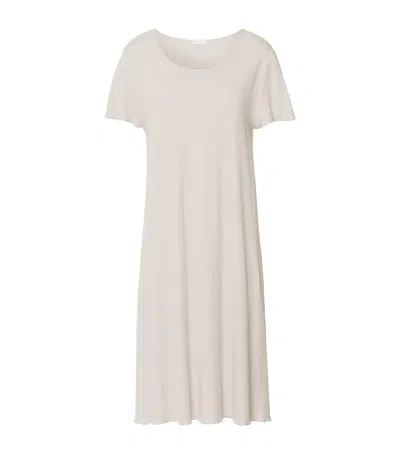 Hanro Cotton-linen Serena Nightdress In Ivory