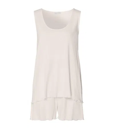 Hanro Cotton-linen Serena Pyjama Set In Ivory