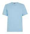 Hanro Living Shirts Cotton V-neck T-shirt In Blue