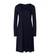 Hanro Cotton Long-sleeve Nightdress In Blue