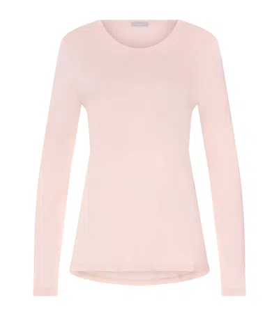 Hanro Cotton Loungy Nights Long-sleeve Shirt In Nude