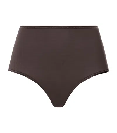 Hanro Cotton Maxi Briefs In Brown