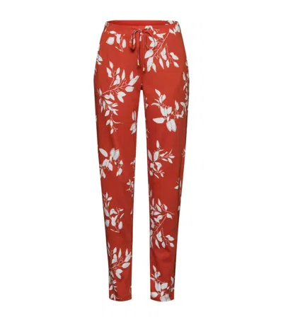 Hanro Cotton-modal Printed Trousers In Tangerine