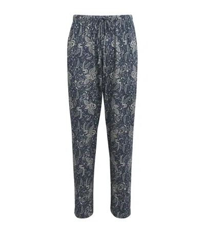 Hanro Cotton Night & Day Lounge Trousers In Blue