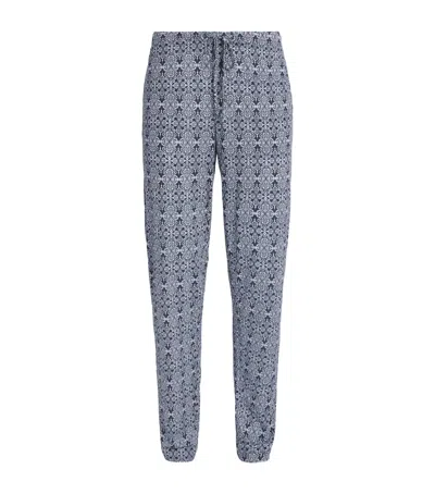 Hanro Cotton Night & Day Lounge Trousers In Blue