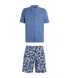 Hanro Night And Day Button Front Cotton Pajama Set In Blue