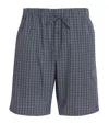 Hanro Night And Day Woven Cotton Shorts In Navy