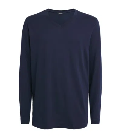 Hanro Cotton Night & Day T-shirt In Navy