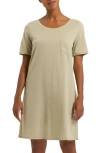 Hanro Cotton Nightshirt In Moss Green