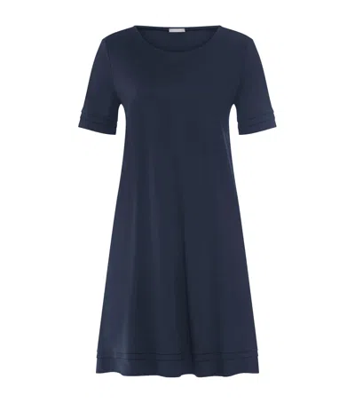 Hanro Cotton Pilar Nightdress In Blue