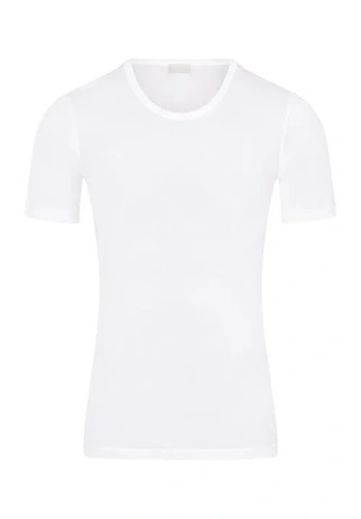 Hanro Cotton Pure Fitted Cotton Crew Neck T-shirt In White