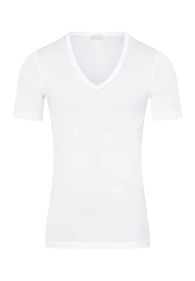 Hanro Cotton Pure Fitted Cotton V-neck T-shirt In Multi