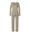Hanro Cotton Pyjama Set In Green