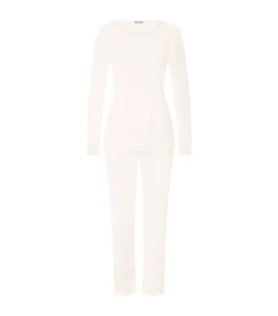 Hanro Cotton Rosaria Pyjama Set In White
