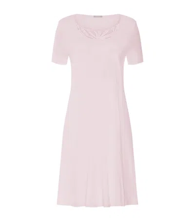Hanro Cotton Rosaria Short-sleeve Dress In Pink