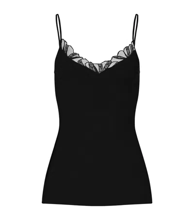 Hanro Cotton Rosaria Tank Top In Black
