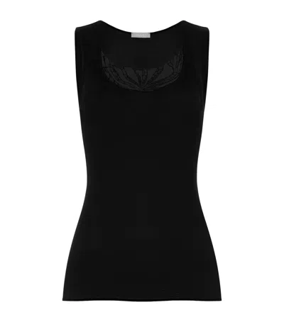 Hanro Cotton Rosaria Tank Top In Black