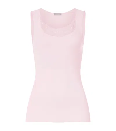 Hanro Cotton Rosaria Tank Top In Pink